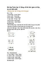 Bài tập Toán lớp 5: Cộng số đo thời gian có đáp án chi tiết nhất