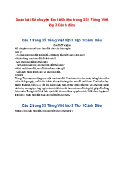 Soạn bài Kể chuyện Em tiết kiệm trang 35 | Tiếng Việt lớp 3 Cánh diều