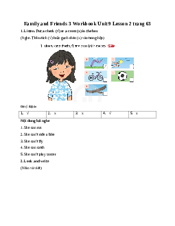 Family and Friends 3 Unit 9 He can run Lesson 3 trang 68