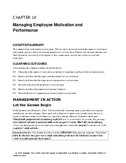 Managing Employee Motivation and Performance | Tài liệu môn Marketing | Trường Cao đẳng thực hành FPT