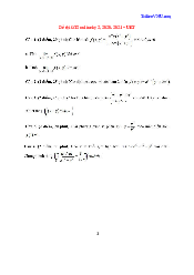 Đề thi Giải tích 2 kỳ 2 năm học 2020-2021 | Trường Đại học Công nghệ, Đại học Quốc gia Hà Nội