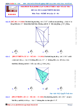 Phát triển bài toán VD – VDC trong đề thi tốt nghiệp THPT 2020 môn Toán