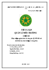 Chủ đề Hiện tượng phát sinh và công tác QLMT đối với chất thải rắn sinh họat ở nông thôn môn Quản lý môi trường  | Học viện Nông nghiệp Việt Nam