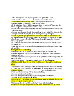 TOP 70 câu trắc nghiệm Mác - Lênin có đáp áp | Đại học Thủy Lợi