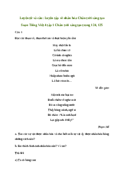 Soạn bài Luyện từ và câu: Luyện tập về nhân hóa - Tiếng Việt 4 Chân trời sáng tạo