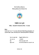 Tiểu luận môn Kinh tế chính trị Mac Lênin  - trường đại học kinh tế Quốc dân