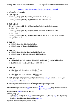 Một số vấn đề cơ bản về giới hạn của dãy số – Nguyễn Hữu Hiếu