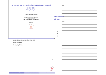 Slide bài giảng môn Lý thuyết thông tin nội dung chương 4: Truyền dẫn dữ liệu - Phần 1: Mã khối tuyến tính