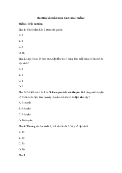 Bài tập cuối tuần Toán lớp 3 Chân trời sáng tạo - Tuần 3