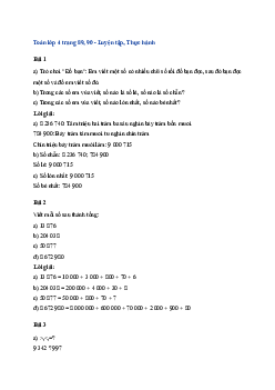 Bài 92: Toán lớp 4 trang 89, 90 Ôn tập về số tự nhiên và các phép tính với số tự nhiên CD