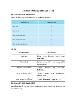 Giải Sinh 10 Ôn tập chương 6 | Chân trời sáng tạo