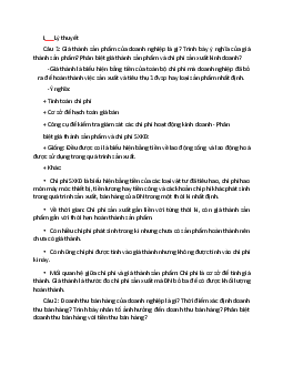 Câu hỏi lý thuyết ôn tập môn Tài chính doanh nghiệp có đáp án