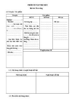 Phiếu học tập Ngữ văn 8 học kỳ 2