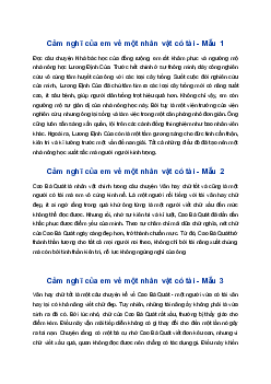 Cảm nghĩ của em về một nhân vật có tài trong những câu chuyện em đã học hoặc đã nghe | Tập làm văn 4