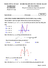 Đề giữa kỳ 1 Toán 12 năm 2024 – 2025 trường THPT Hà Huy Giáp – Cần Thơ