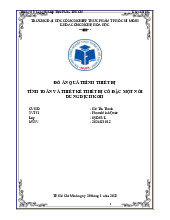 Đồ án Tính toán và thiết kế thiết bị cô đặc một nồi dung dịch KOH môn Quá trình và thiết bị | Đại học Công nghiệp Thực phẩm Thành phố Hồ Chí Minh