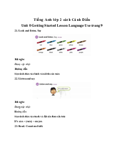 Unit 0 Getting Started Lesson Language Use trang 9 Giải SGK | Tiếng anh 2 Explore our World