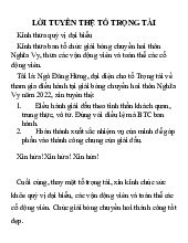 Lời Tuyên Thệ Tổ Trọng Tài - Biểu mẫu văn bản