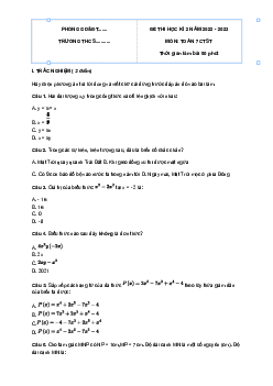 Đề thi học kì 2 môn Toán 7 năm 2022 - 2023 sách Chân trời sáng tạo - Đề 2