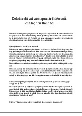 Cải cách quản trị hiệu suất tại Deloitte: Một nghiên cứu điển hình | Quản trị hiệu suất doanh nghiệp | Đại học Kinh tế - Đại học Đà Nẵng