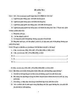 Đề kiểm tra Luật xuất nhập khẩu