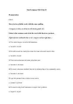 Tiếng Anh 10 Unit 4: Language - Kết