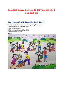 Soạn bài Góc sáng tạo trang 43, 44 | Tiếng Việt Lớp 3 Tập 2 Cánh diều
