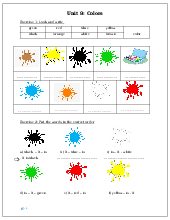 Unit 9: Colors - Bài tập môn Tiếng Anh lớp 3
