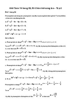Giải Toán 10 Bài 3: Đường tròn trong mặt phẳng tọa độ CTST