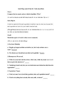 Gaiir Tiếng Anh 10 Unit 4C: Talk about Diets | Explore New Worlds