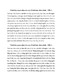 Văn mẫu lớp 8: Viết một đoạn văn trình bày quan niệm của em về tình bạn chân chính - Chân trời sáng tạo