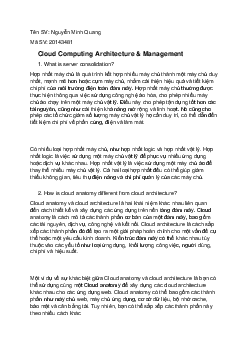 Cloud Computing Architecture & Management | Kiến trúc máy tính và hệ điều hành | Đại học Khoa học Xã hội và Nhân văn, Đại học Quốc gia Thành phố HCM