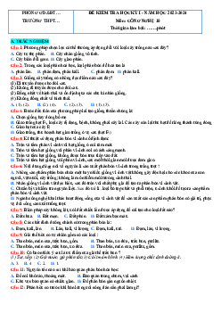 Giải Đề thi học kì 1 môn Công nghệ 10 năm 2023 - 2024 sách Kết nối tri thức với cuộc sống đề 3