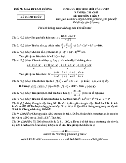 Đề giao lưu HSG Toán 7 năm 2017 – 2018 phòng GD&ĐT Tam Dương – Vĩnh Phúc