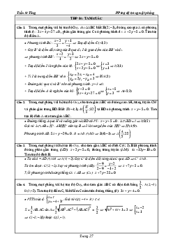75 bài tập tọa độ phẳng có lời giải – phần tam giác – Trần Sĩ Tùng