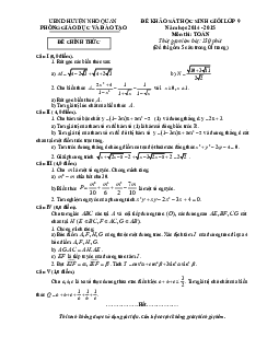 Đề học sinh giỏi huyện Toán 9 năm 2014 – 2015 phòng GD&ĐT Nho Quan – Ninh Bình