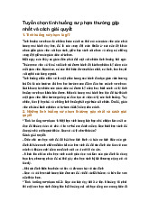 Tuyển chọn tình huống sư phạm thường gặp nhất và cách giải quyết