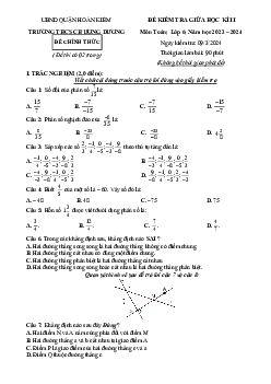Đề thi giữa học kì 2 Toán 6 năm 2023 – 2024 trường THCS Chương Dương – Hà Nội