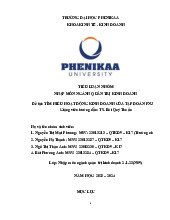 Tìm hiểu hoạt động kinh doanh của tập đoàn PNJ | Bài tiểu luận nhóm học phần Nhập môn Quản trị kinh doanh | Trường Đại học Phenikaa