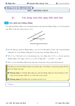 Chuyên đề góc và khoảng cách trong không gian – Nguyễn Nhanh Tiến