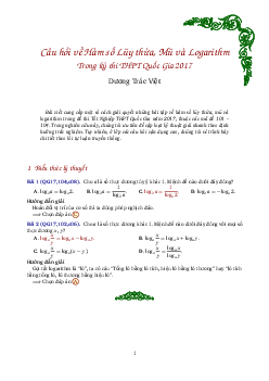 Hướng dẫn giải các bài tập Logarit năm 2017