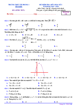 Đề kiểm tra giữa HK1 Toán 10 năm 2019 – 2020 trường Yên Phong 1 – Bắc Ninh
