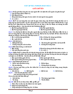 Bài Tập Trắc Nghiệm Môn GDCD Lớp 8 Bài 4: Giữ Chữ Tín (có đáp án)
