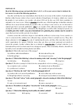 PASSAGE 18_Theme 1. Environment and Nature (Môi trường và thế giới tự nhiên)