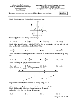 Đề giữa học kỳ 1 Toán 12 năm 2022 – 2023 trường THPT Lương Thế Vinh – Quảng Nam