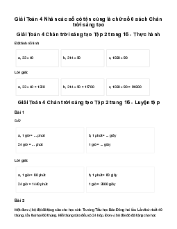 Giải Toán lớp 4 Bài 46: Nhân các số có tận cùng là chữ số 0| Chân trời sáng tạo