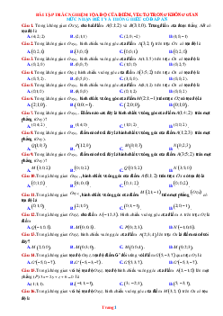 100 Câu Trắc Nghiệm Thông Hiểu Tọa Độ Của Điểm Vectơ Trong Không Gian Oxyz Có Đáp Án