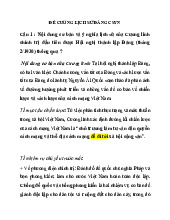 Đề cương: Tóm tắt nội dung và ý nghĩa lịch sử | Môn Lịch sử Đảng - Trường Đại học Luật, Đại học Huế