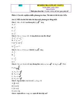 Đề thi giữa học kỳ 2 Toán 11 KNTT cấu trúc mới (giải chi tiết)-Đề 5