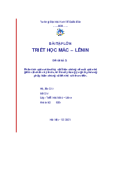 Phân tích quan niệm duy vật biện chứng về mối quan hệ giữa vật chất và ý thức  - Triết học Mác Lenin | Đại học Kinh Tế Quốc Dân